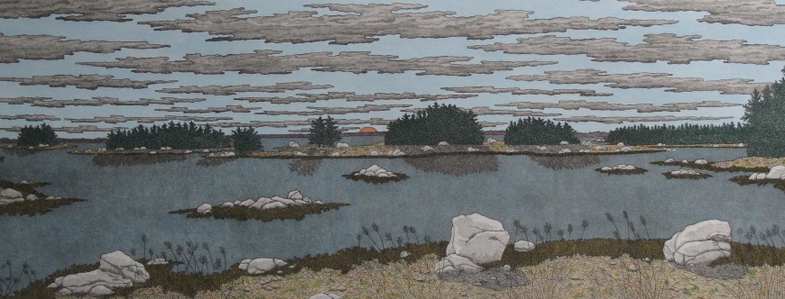 Original Etching: Poet's Path by Leo P. Donahue Northern Erratics